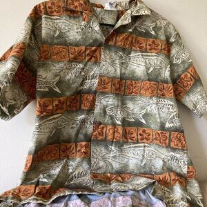Mens Hana Fashion Hawaiian Button Down Shirt
